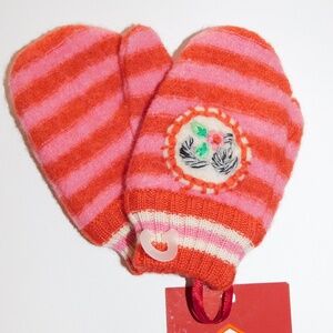 OILILY pink woolfelt mittens baby